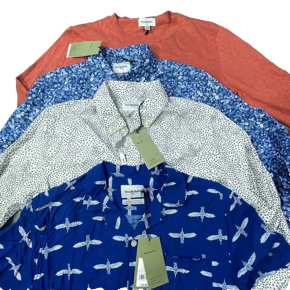 Goodfellow Shirt Lot of 4 Mens Medium Button Up Floral Print Casual Bundle Mixed
